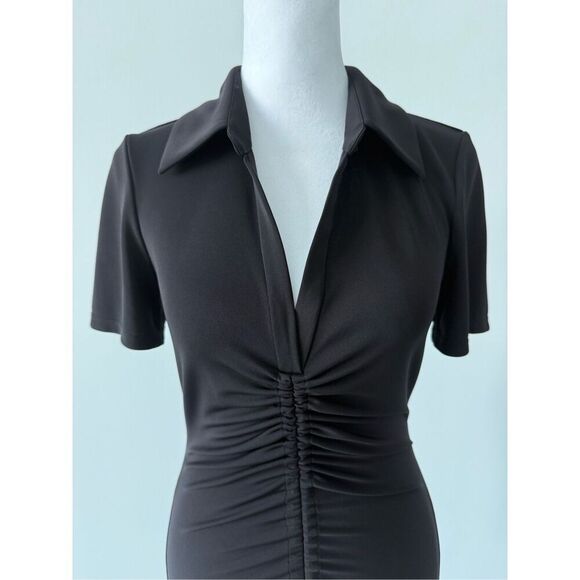 NWT Alice + Olivia Marsha Ruched Polo Mini Dress Tie - Picture 10 of 13